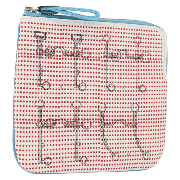 HERMES Carre Pocket Pouch Leather Multicolor Auth BA8061M