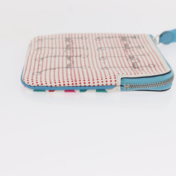 HERMES Carre Pocket Pouch Leather Multicolor Auth BA8061M