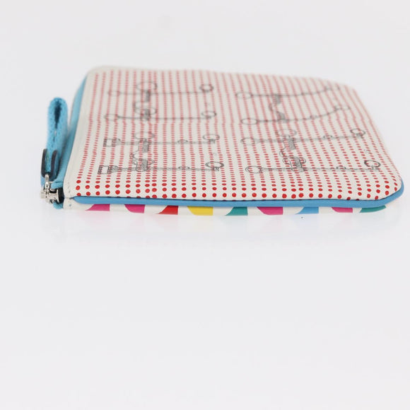 HERMES Carre Pocket Pouch Leather Multicolor Auth BA8061M