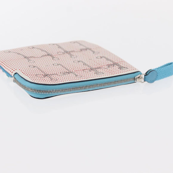 HERMES Carre Pocket Pouch Leather Multicolor Auth BA8061M