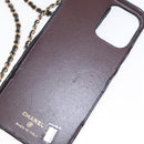 CHANEL Matelasse Chain iPhone Case Lamb Skin Black Gold CC Auth BA8062-15