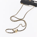 CHANEL Matelasse Chain iPhone Case Lamb Skin Black Gold CC Auth BA8062-7