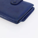 CHANEL Bifold Wallet Lamb Skin Blue CC Auth BA8063-15