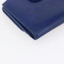 CHANEL Bifold Wallet Lamb Skin Blue CC Auth BA8063-16