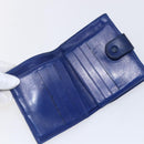 CHANEL Bifold Wallet Lamb Skin Blue CC Auth BA8063-8