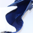 CHANEL Bifold Wallet Lamb Skin Blue CC Auth BA8063-9