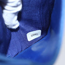 CHANEL Bifold Wallet Lamb Skin Blue CC Auth BA8063-11