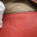 Chloe Pouch Leather Brown Gold Auth BA8064-9