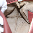 Chloe Pouch Leather Brown Gold Auth BA8064-19