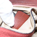 Chloe Pouch Leather Brown Gold Auth BA8064-12