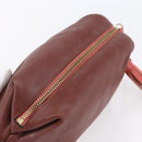 Chloe Pouch Leather Brown Gold Auth BA8064-5