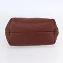 Chloe Pouch Leather Brown Gold Auth BA8064-6