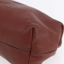 Chloe Pouch Leather Brown Gold Auth BA8064-7