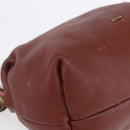 Chloe Pouch Leather Brown Gold Auth BA8064-14