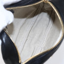 Jimmy Choo Studs Pouch Leather Black Silver Auth BA8065-11