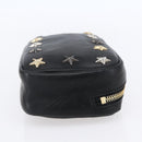 Jimmy Choo Studs Pouch Leather Black Silver Auth BA8065-4