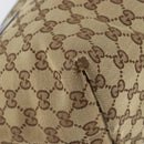GUCCI GG Canvas Tote Bag Beige Gold 211976 Auth BA8072-15