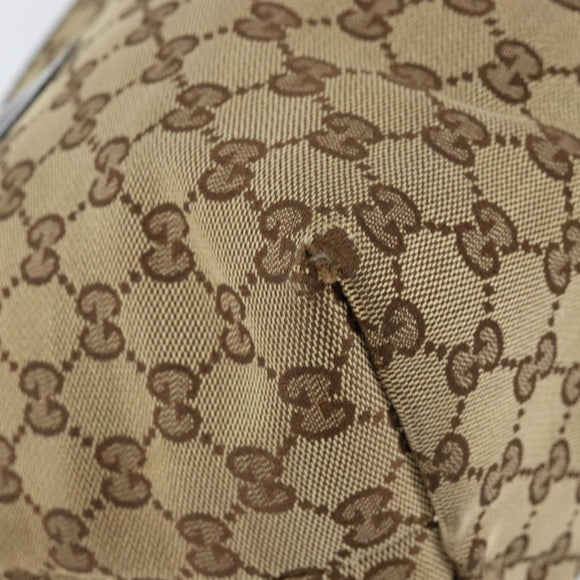 GUCCI GG Canvas Tote Bag Beige Gold 211976 Auth BA8072