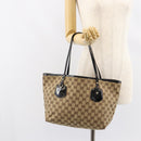 GUCCI GG Canvas Tote Bag Beige Gold 211976 Auth BA8072-22