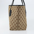 GUCCI GG Canvas Tote Bag Beige Gold 211976 Auth BA8072-3