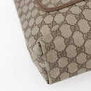 GUCCI GG Supreme Web Sherry Line Tote Bag PVC Beige Gold Auth BA8073-11