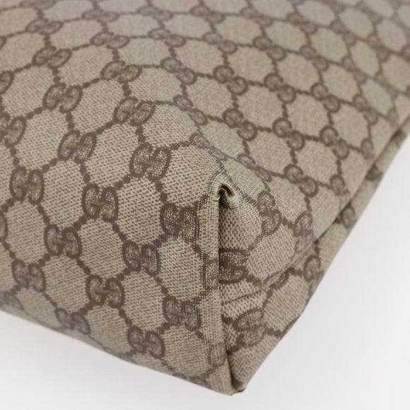 GUCCI GG Supreme Web Sherry Line Tote Bag PVC Beige Gold Auth BA8073