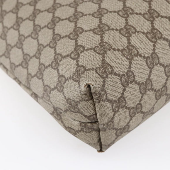 GUCCI GG Supreme Web Sherry Line Tote Bag PVC Beige Gold Auth BA8073