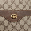 GUCCI GG Supreme Web Sherry Line Tote Bag PVC Beige Gold Auth BA8073-14