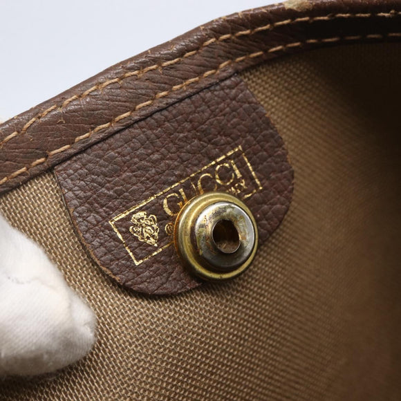 GUCCI GG Supreme Web Sherry Line Tote Bag PVC Beige Gold Auth BA8073