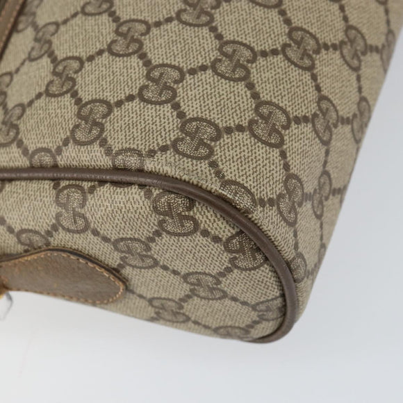 GUCCI GG Supreme Web Sherry Line Bag PVC Beige Gold 56 02 088 Auth BA8074