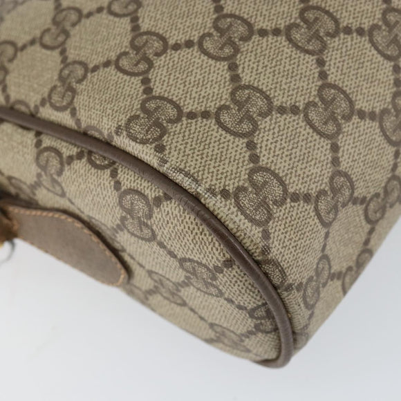 GUCCI GG Supreme Web Sherry Line Bag PVC Beige Gold 56 02 088 Auth BA8074