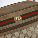 GUCCI GG Supreme Web Sherry Line Bag PVC Beige Gold 56 02 088 Auth BA8074-15