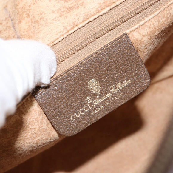 GUCCI GG Supreme Web Sherry Line Bag PVC Beige Gold 56 02 088 Auth BA8074