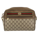 GUCCI GG Supreme Web Sherry Line Bag PVC Beige Gold 56 02 088 Auth BA8074-2
