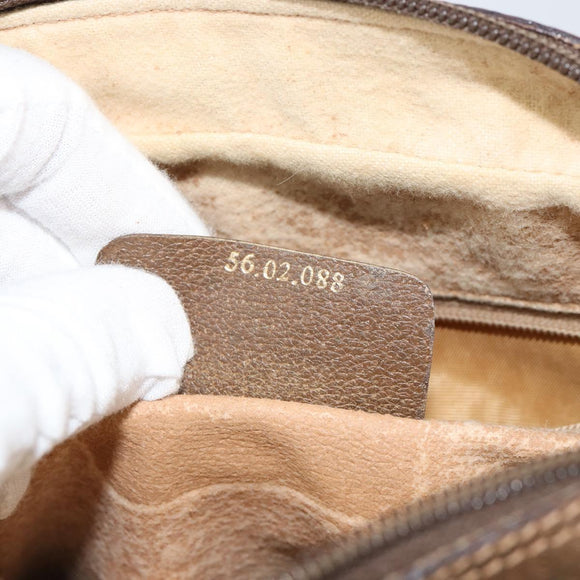 GUCCI GG Supreme Web Sherry Line Bag PVC Beige Gold 56 02 088 Auth BA8074