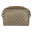 GUCCI GG Supreme Web Sherry Line Bag PVC Beige Gold 56 02 088 Auth BA8074-3