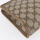 GUCCI GG Supreme Clutch Bag PVC Leather Beige Gold 41 01 037 Auth BA8075-16