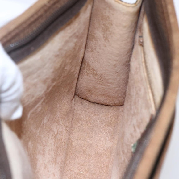 GUCCI GG Supreme Clutch Bag PVC Leather Beige Gold 41 01 037 Auth BA8075