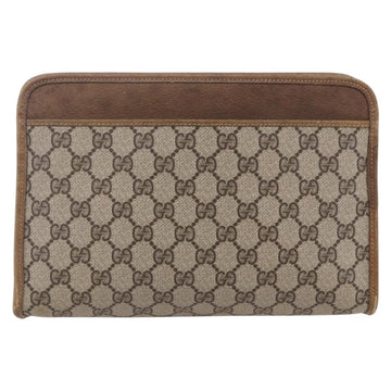 GUCCI GG Supreme Clutch Bag PVC Leather Beige Gold 41 01 037 Auth BA8075 - 0