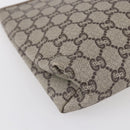 GUCCI GG Plus Supreme Clutch Bag PVC Beige Gold Auth BA8076-11