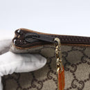 GUCCI GG Plus Supreme Clutch Bag PVC Beige Gold Auth BA8076-13