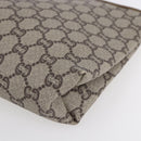 GUCCI GG Plus Supreme Clutch Bag PVC Beige Gold Auth BA8076-8