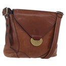 Chloe Shoulder Bag Leather Brown Gold Auth BA8078-1