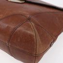 Chloe Shoulder Bag Leather Brown Gold Auth BA8078-10