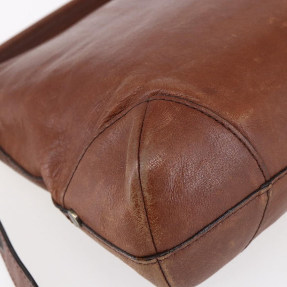 Chloe Shoulder Bag Leather Brown Gold Auth BA8078