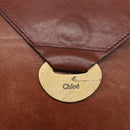 Chloe Shoulder Bag Leather Brown Gold Auth BA8078-14