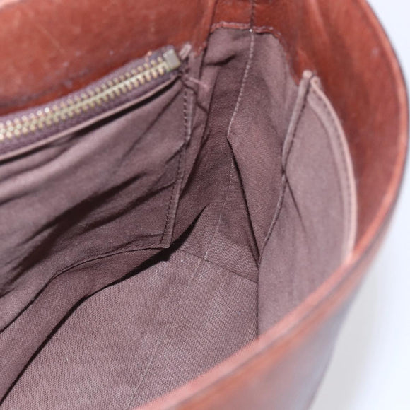 Chloe Shoulder Bag Leather Brown Gold Auth BA8078