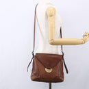 Chloe Shoulder Bag Leather Brown Gold Auth BA8078-21