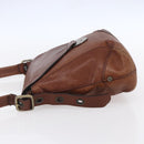 Chloe Shoulder Bag Leather Brown Gold Auth BA8078-4