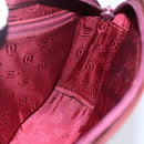 CARTIER Must Line Clutch Bag Leather Bordeaux Gold Auth BA8079-16